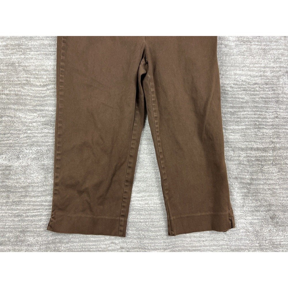 Jones Sport Capris Womens 12 Brown Stretch Cropped Pants High Rise Straight Leg - Picture 3 of 10